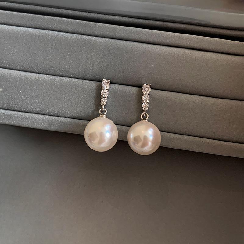 925 Silver Drop Earrings Hoop Pearl Leaf Vintage Irregular For Women Girl Gift Fashion Jewelry Dropship