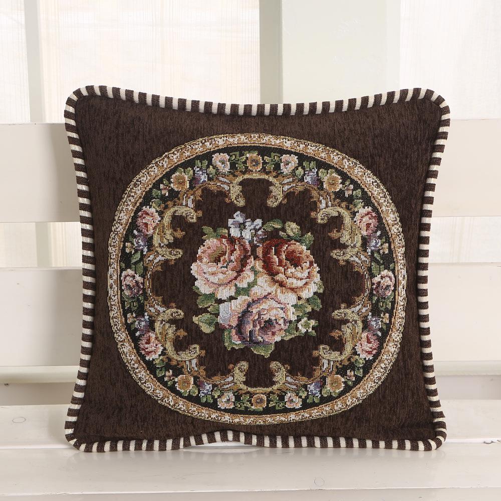 Jacquard Pillowcase Without Core New Chinese Style Office Lumbar Cushion