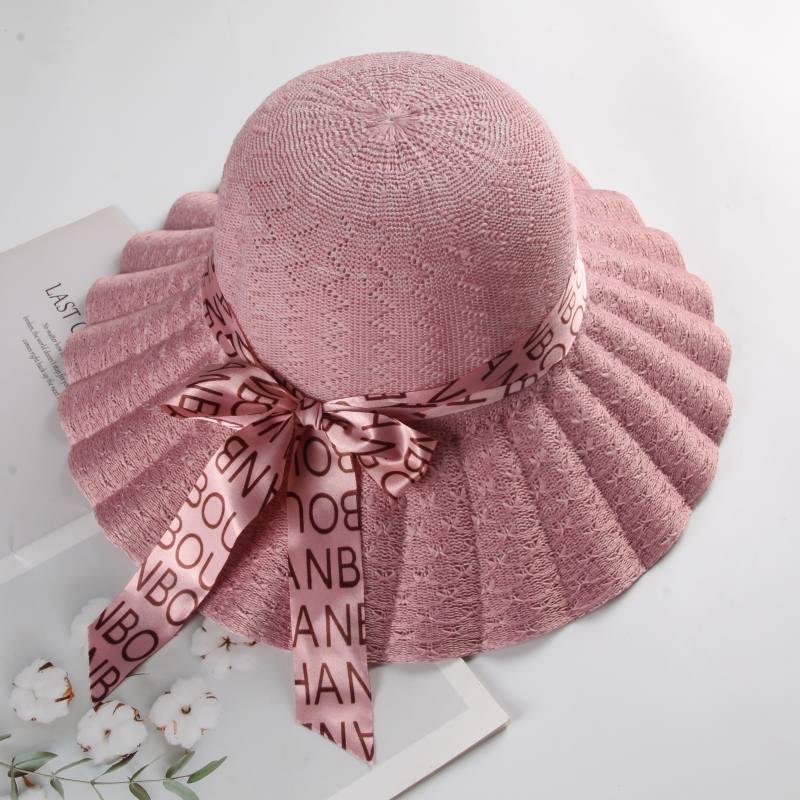 Women's Fashionable Sun Protection Wide Brim Straw Hat for Summer Beach and Scenic Outings