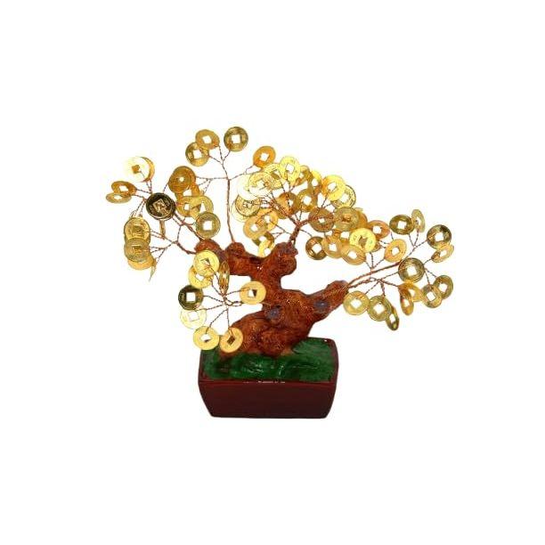 Golden Coin Tree Money Fortune Tree Protection for Good Luck Christmas Tree Home Décor |Christmas Gift | Evil Protection Tree (Size 5 Inch)