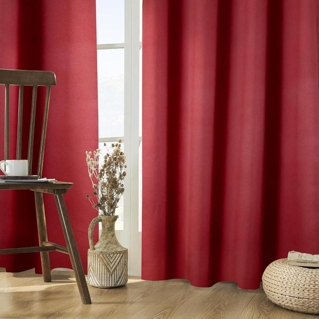 Polyesterové 100% Zatemňovací Jednobarevné Dlouhé Dveřní Závěsy|100% Zatemnění Místnosti| Zatemňovací Dlouhé Dveřní Závěsy| 9 Stop |Sada 2 kusů| Jednobarevný Design |