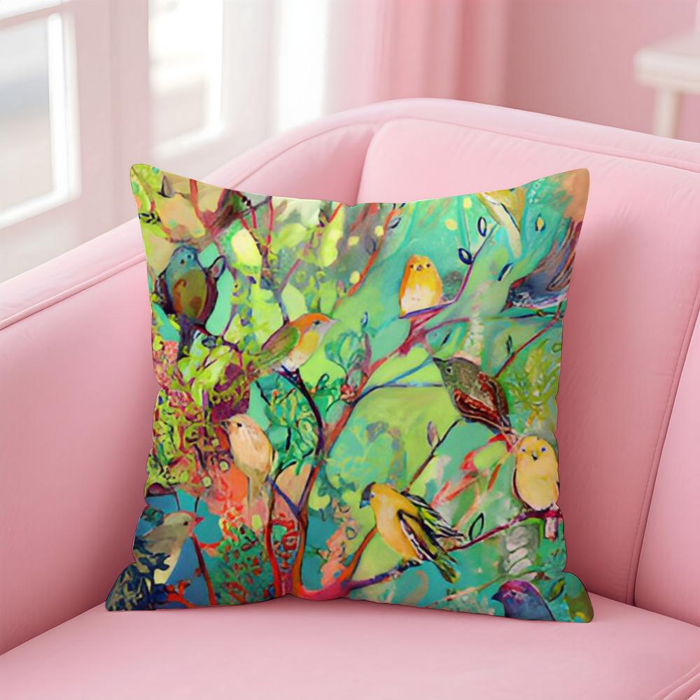 Anime Abstract Paint Colorful Art Cushion Cover Pillowcase Short Plush Invisible zipper Room Sofa Cushion Cover
