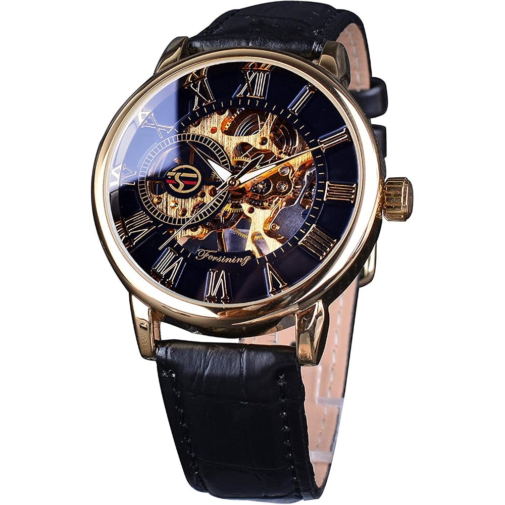 UN BEL TOCCO (Umberto Tocco) Antique Style Skeleton Mechanical Watch Mens Hand Winding Classical ...