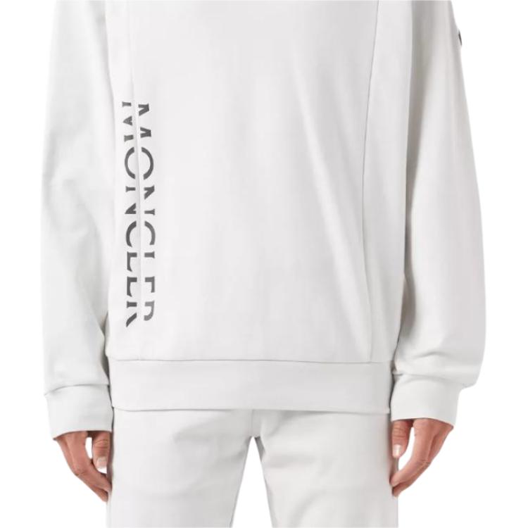 Moncler SS23 Letter Print Crew Neck Long Sleeve Pullover Sweatshirt Men Sweatshirt White 8G00037899W491R