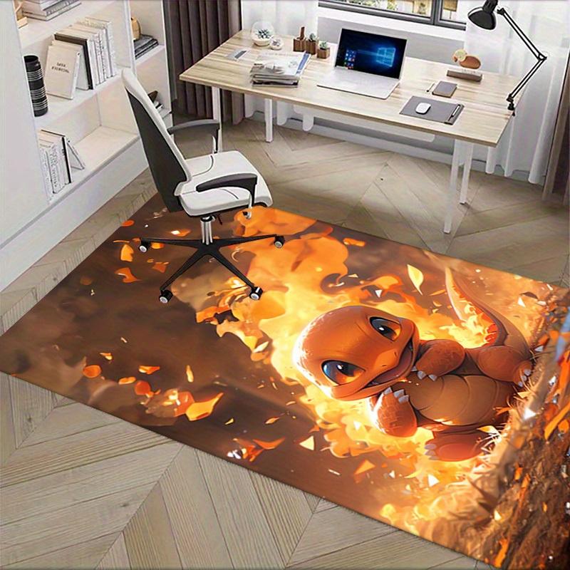 Office Carpet: Charmander Themed Sofa Rug for Under Chairs, Protection Mat Cute Pokémon Deco