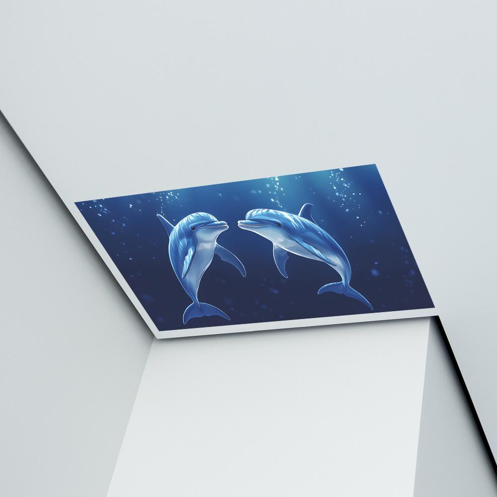 Underwater World Dolphin Living Room Bedroom Ceiling Beautification and Decorative Wall Stickers
