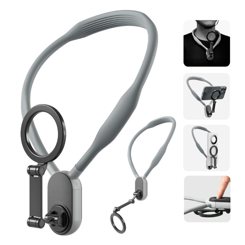 Versatile Magnetic Neck Hanging Holder Bracket Lazy Phone Video Shoot Accessories Compatible for Action Camera Shooting