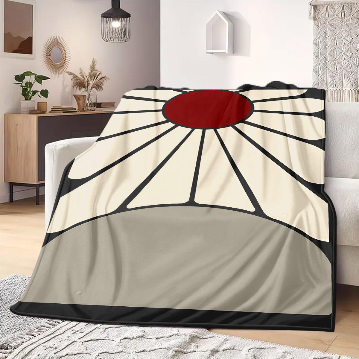 Demon Slayer Art Flannel Blanket Eye-catching Print For Home Sofa Bed Chair Travel Picnic -HE32 75x90cm
