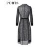 Ports Women's Elegant Lace Chiffon Midi Dress