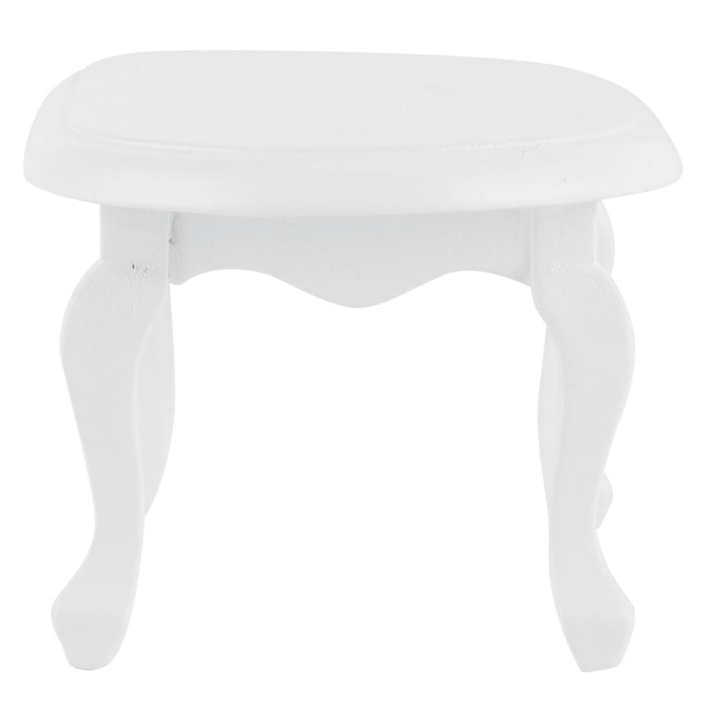 Mini Coffee Table 1:12 Teatable Miniature Furniture Model Dollhouse Decorations Accessories White