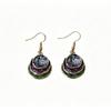 European and American popular hand-painted three-layer round cake earrings Bohemian women's temperament versatile earrings