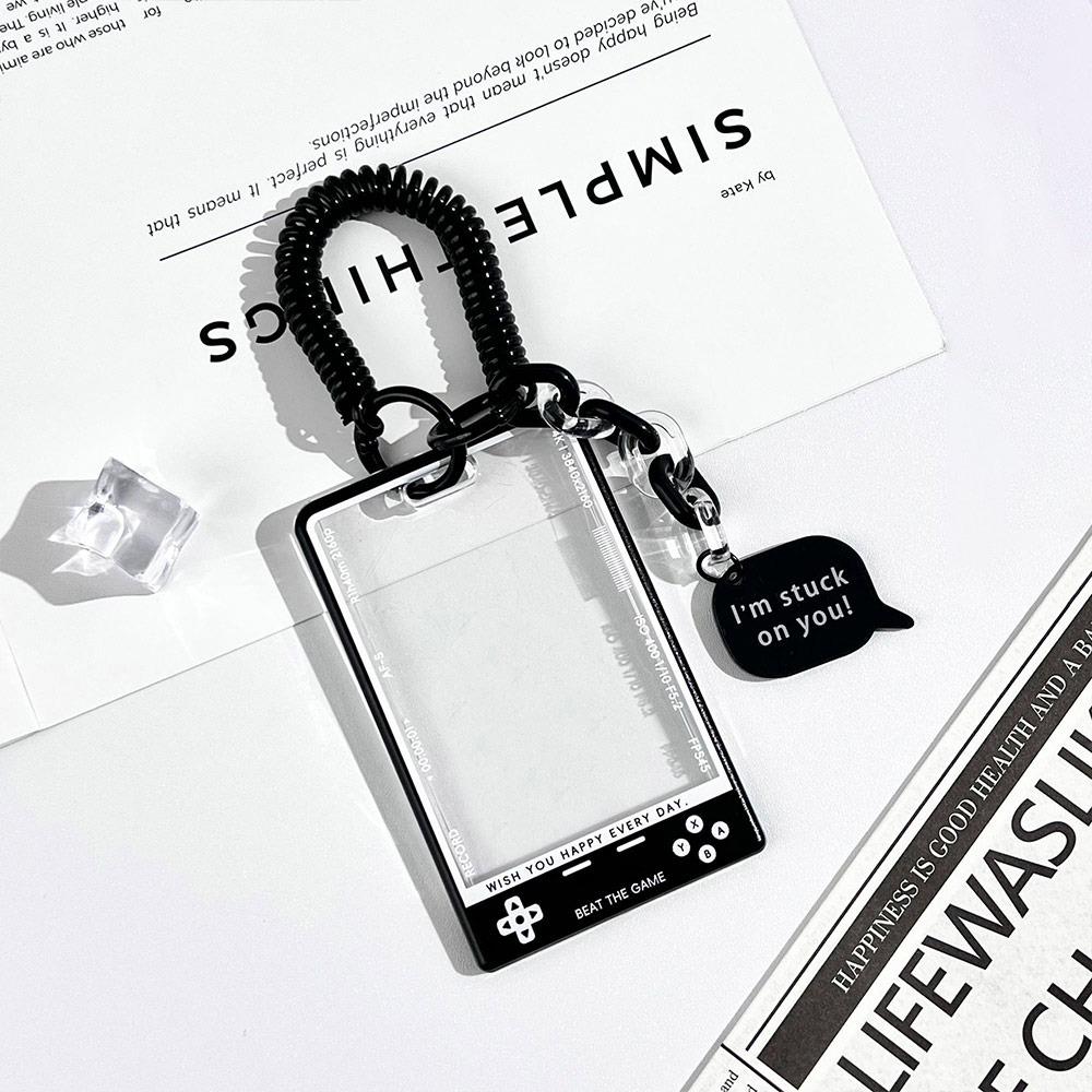 1Pcs New Kpop Card Holder Korean Fashion Transparent Student Card Protector Display with String Photocard Holder for Kids Idol
