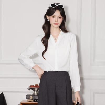 Women's V-Neck Wrinkle-Free Chiffon Blouse
