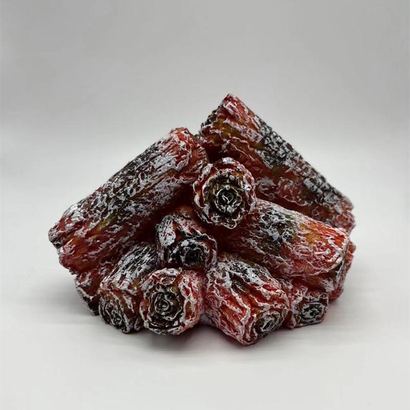 LED Resin Charcoal Flame Light: Modern Minimalist Battery-Operated Ornament & Christmas Gift Props
