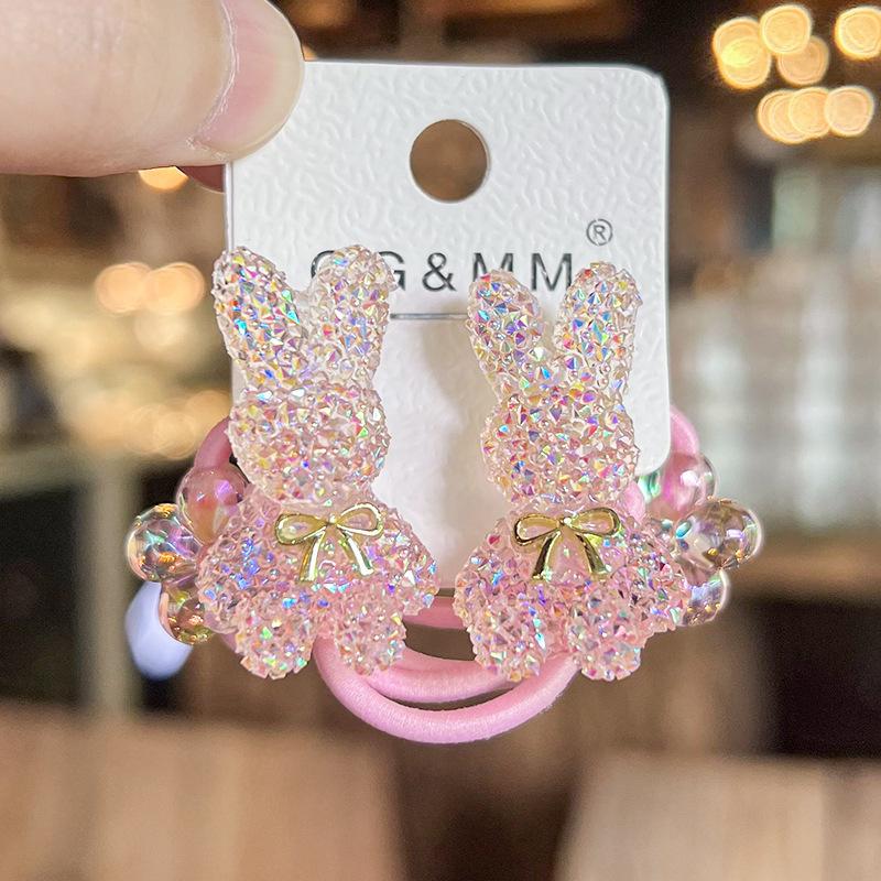 2 Pieces  New Cute Sugar Rabbit Princess Headwear Kids Elastic Hair Bands Children Hair Ropes Girls Hair Accessories