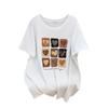 Plus Size Women's Mid-Length Loose Fit Round Neck Short Sleeve T-Shirt (200/300/350 Jin)