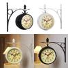 Vintage Double Side Silent Wall Clock Decorative Clock Party Decoration Supplies for Home Festival Indoor Outdoor
