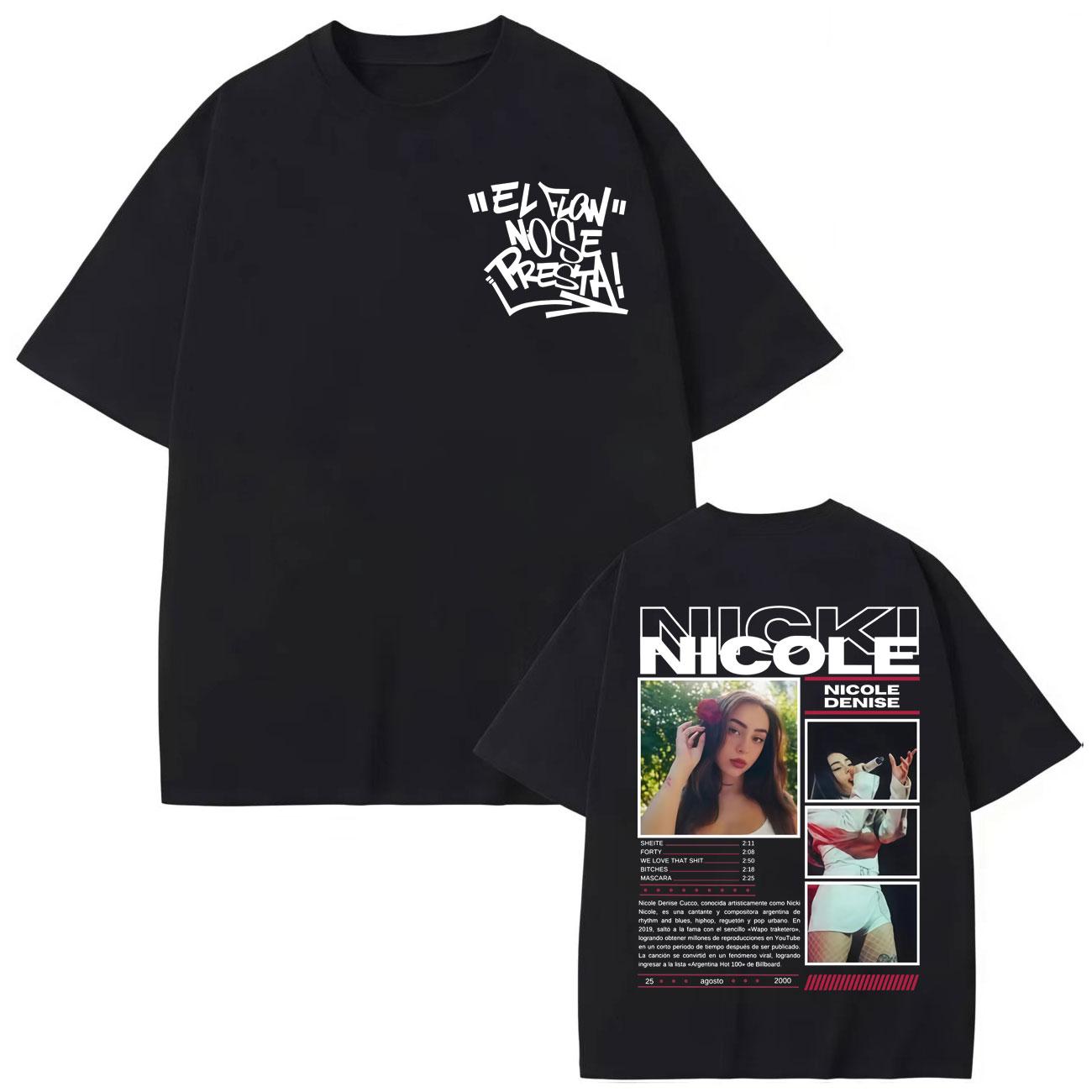 

Rapper Nicki Nicole Tour T-shirts Men Women Clothing Hip Hop Fashion T Shirts Summer Casual Loose Cotton T-shirt S