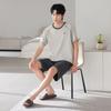 1011 New Men's Pajamas Summer Cotton Short Sleeve Shorts Large Size Thin Loose Casual Style Homewear Set