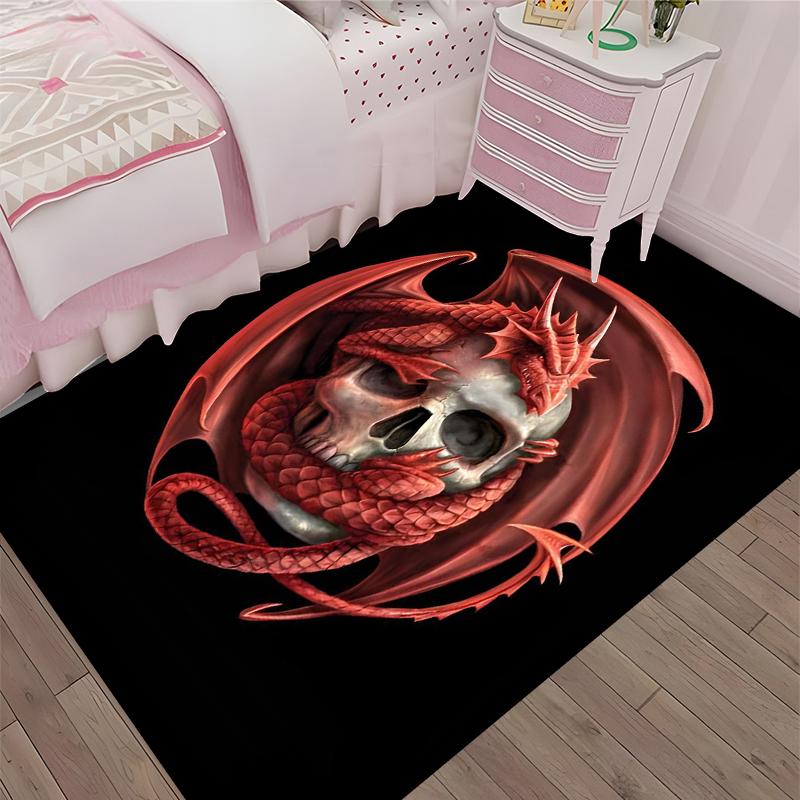 Dark Printed Carpet, Rug for Office Chair Living Room Bedroom Kitchen Room Decor Gifts.