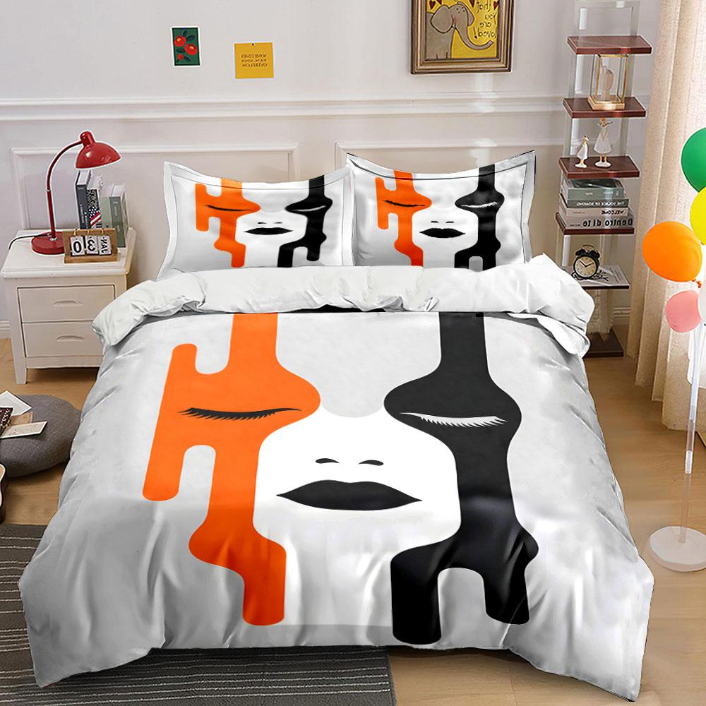 Abstract face with drips. Bedding sets Duvet cover sets Duvet covers Pillowcases(1*Duvet Cover 2*Pillowcases without duvet insert)