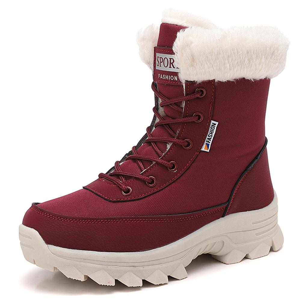 TUINANLE Dames varme bomullssko snøstøvler vinter ankelstøvletter sklisikre korte støvletter