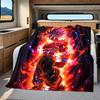 1PC Son Goku  Print Flannel Blanket, High Quality All Seasons, Home Decor, Warmth and Comfort, Perfect for Christmas Gifts