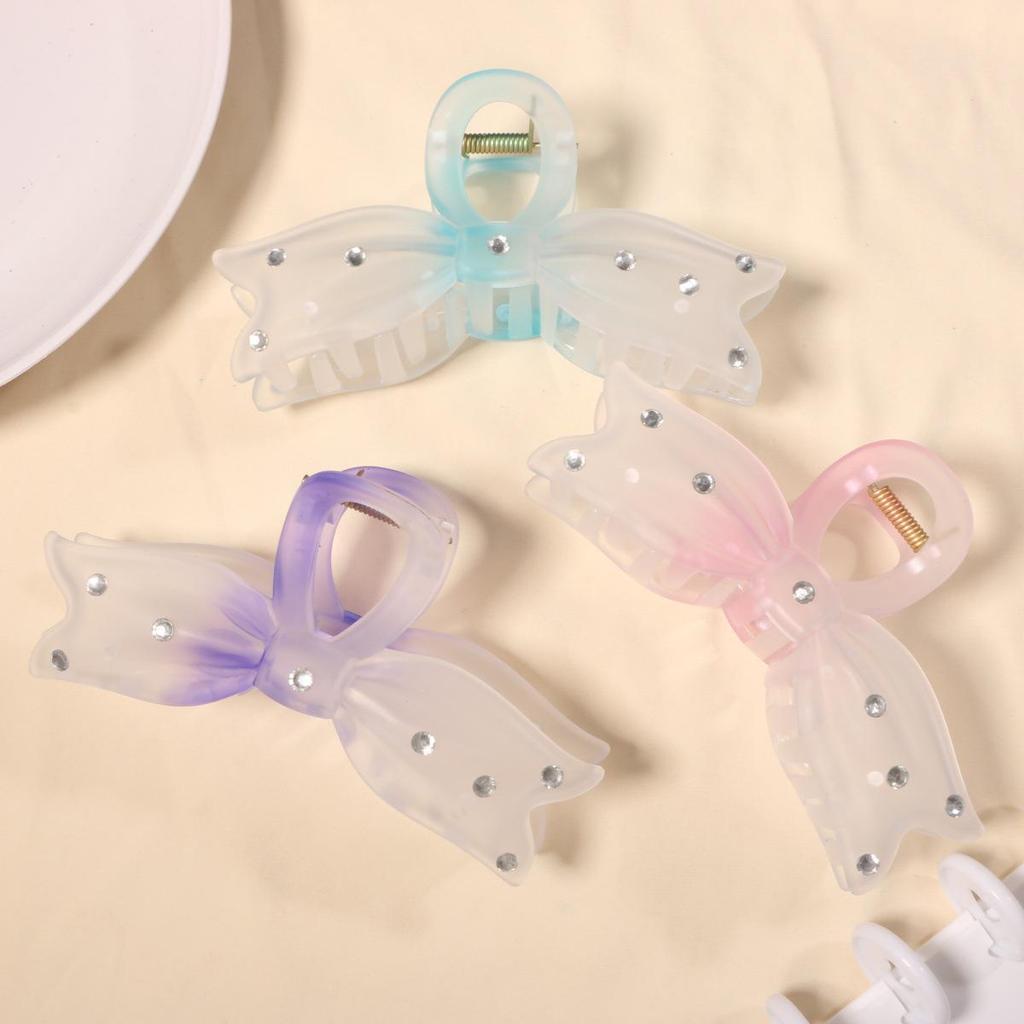 Matowy klips rekinowy, spinka do włosów z kokardą jaskółczy ogon do fryzur upiętych 2025