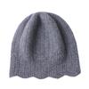 Versatile Pure Wool Knitted Beanie - French Openwork Design, Warm Ear and Head Protection
