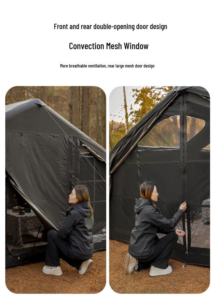 Mountain Guest Inflatable Tent, 13.6 sqm, Large Capacity, Rainproof, Multi-person Outdoor Camping Tent