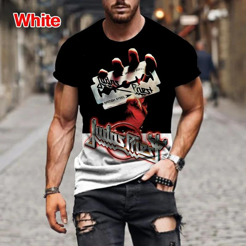 New Rock Judas Priest Band 3D Printed t shirts Men Women Hip Hop Short Sleeve T-shirt Tops Fashion Oversized Street Man Clothing S 890₽