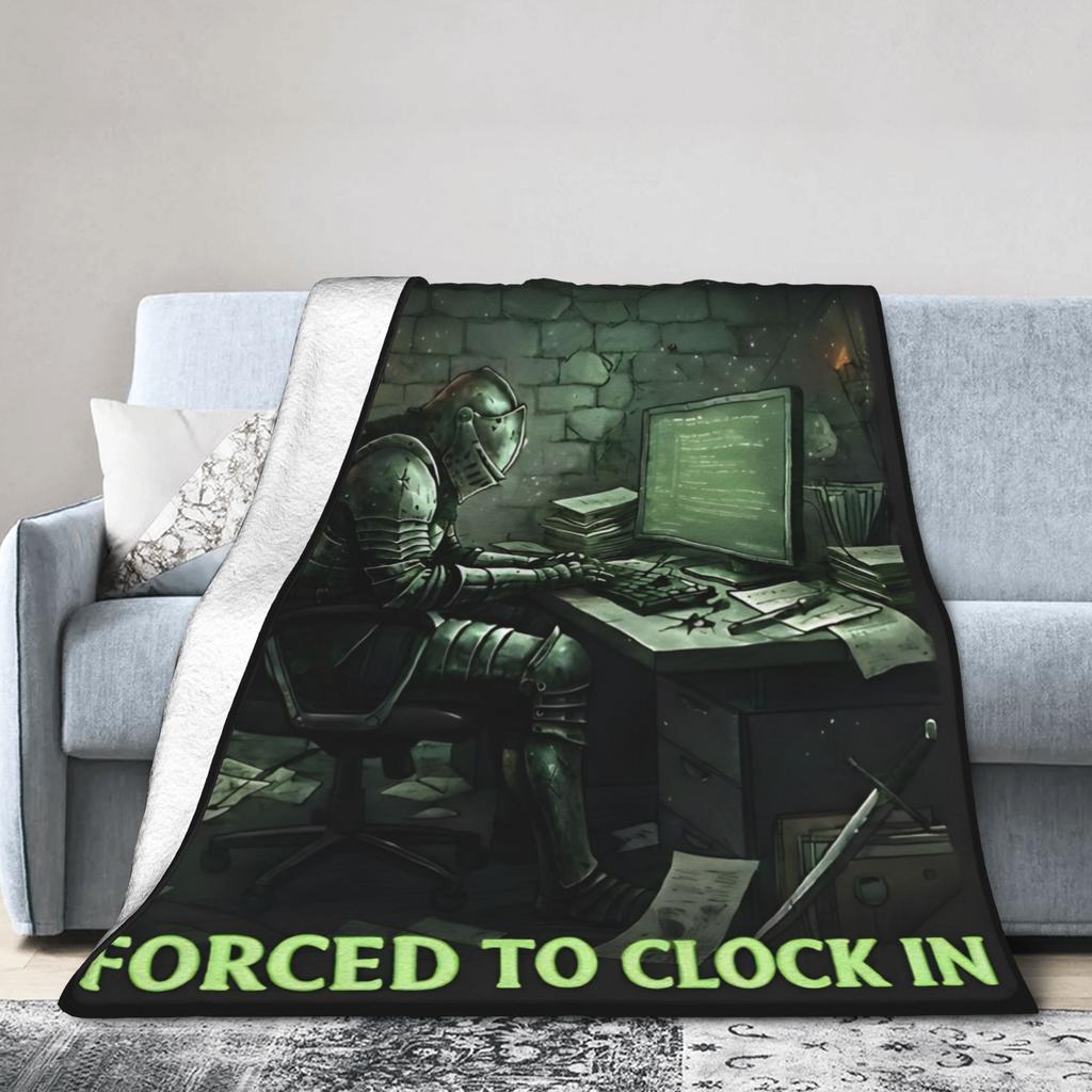 Coperte Meme "Nato per l'Avventura Costretto a Timbrare il Cartellino" Coperta Morbida in Flanella Decorazione da Viaggio in Aereo Copriletti Morbidi e Caldi,