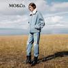 MO&Co. Women's Lamb Wool Collar Padded Denim Jacket