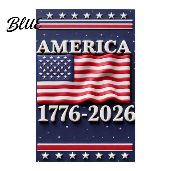 Porch Patriotic Flag 250th Anniversary America Garden 250 Years of Freedom Banner Red Gold Navy 4th July Yard Sign for Independence Day Memorial Gift