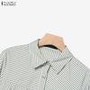 ZANZEA Women Long Sleeve Stripe Blouse and Long Skirts Casual Two Piece Suit Sets