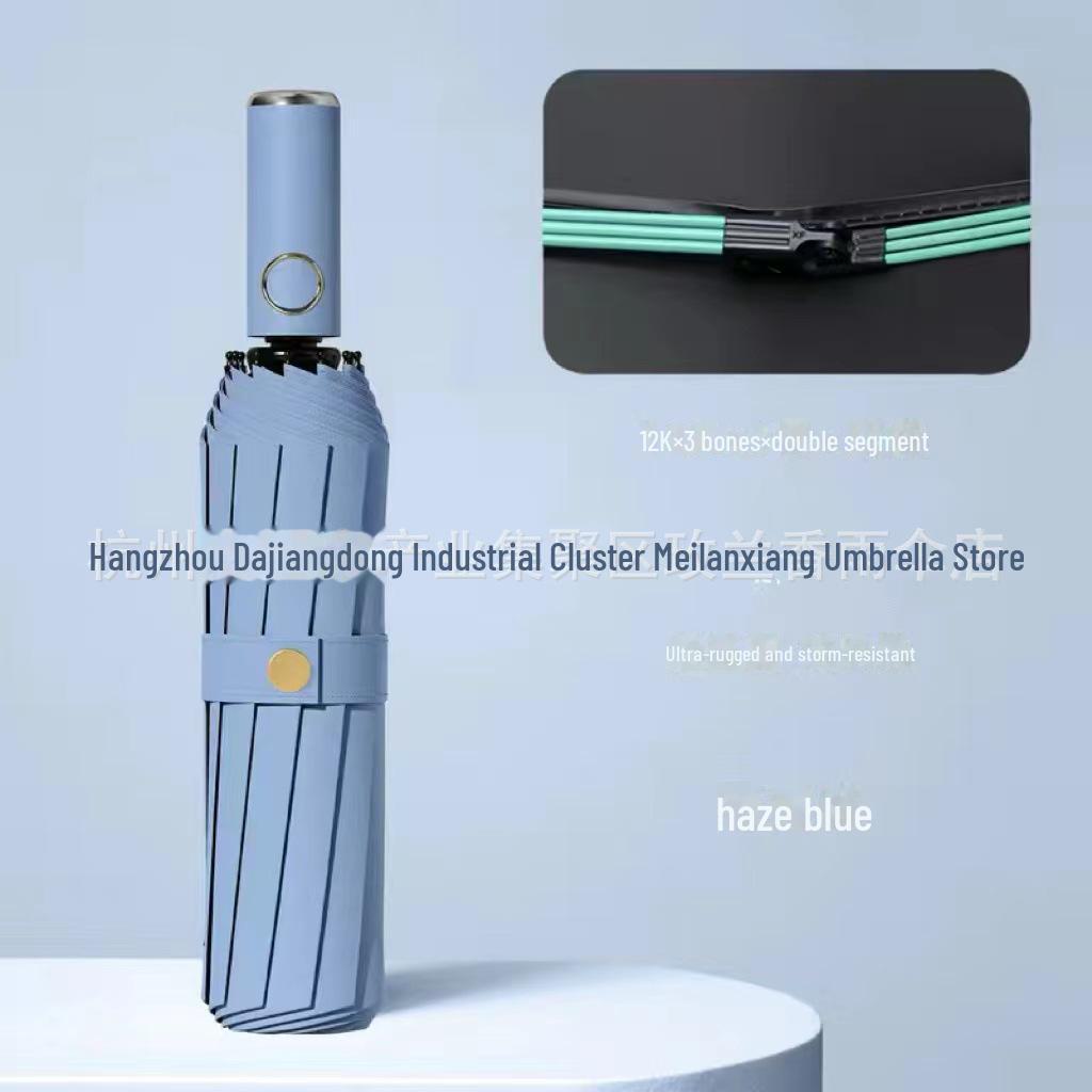 Umbrelă automată pentru femei cu 72 de oase: Rezistent la vant, protectie UV, soare si ploaie Dubla utilizare.