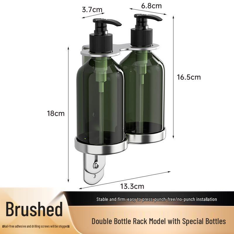Punch-Free 304 Stainless Steel Wall-Mounted Soap & Sanitizer Dispenser