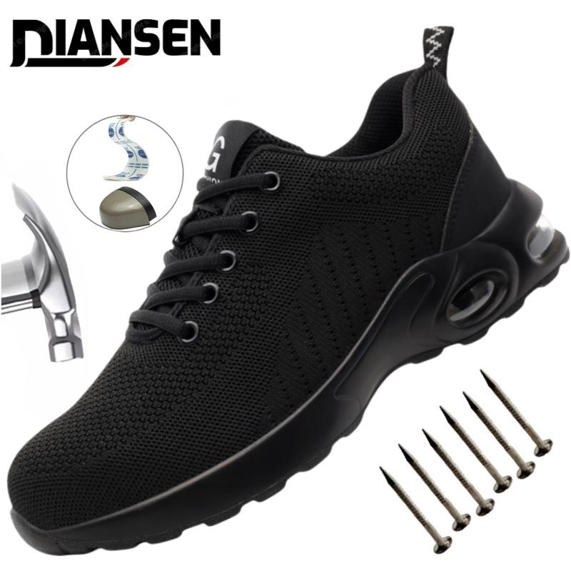 Air Cushion Work Safety Shoes For Men Women Breathable Work Sneakers Steel Toe Shoes Anti-Puncture Safety Protective Shoes