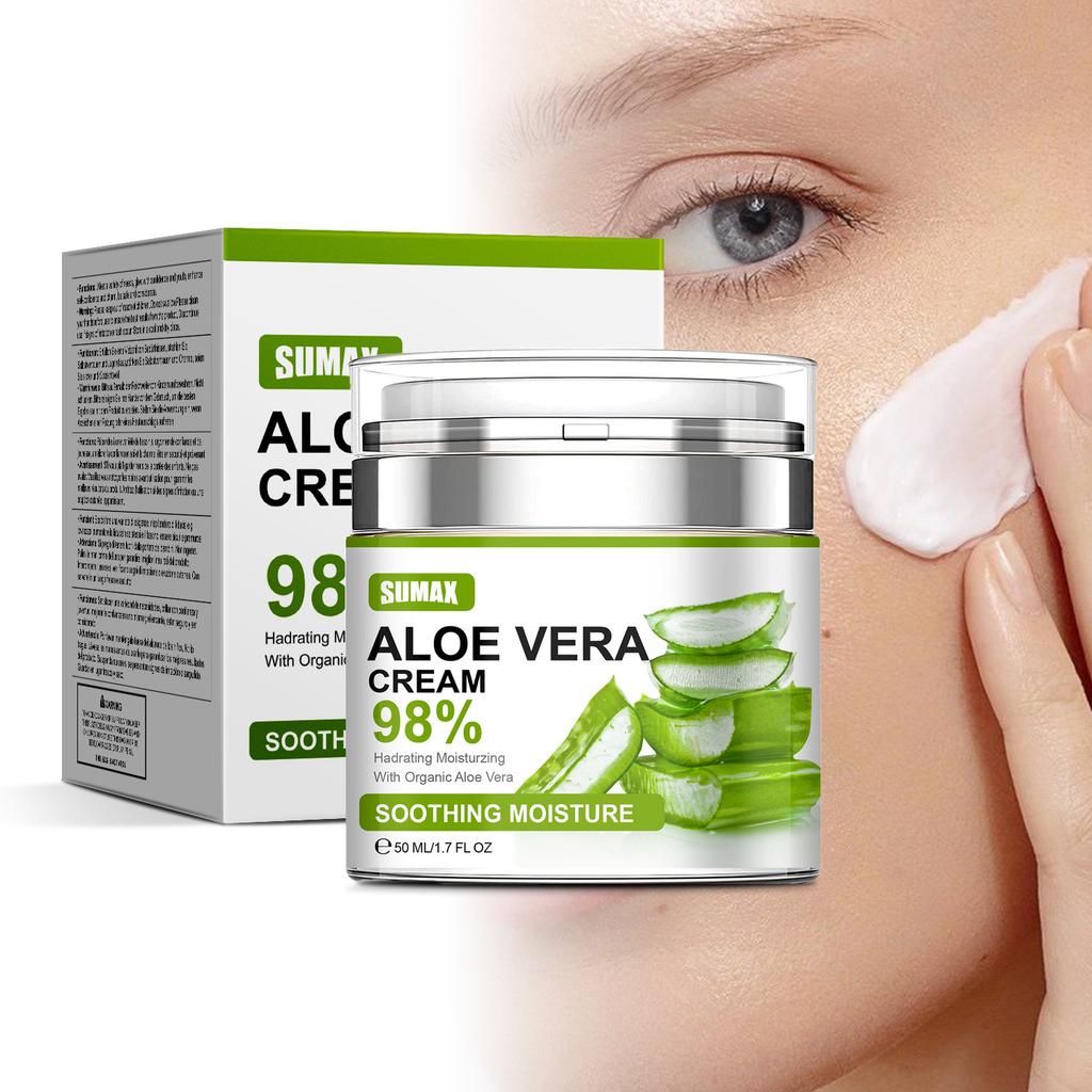 Pressed Jar 98% Aloe Vera Cream 50ml Mooth Delicate Radiant and Translucent Rapid Absorption of Skin Retinol Anti Aging Serum
