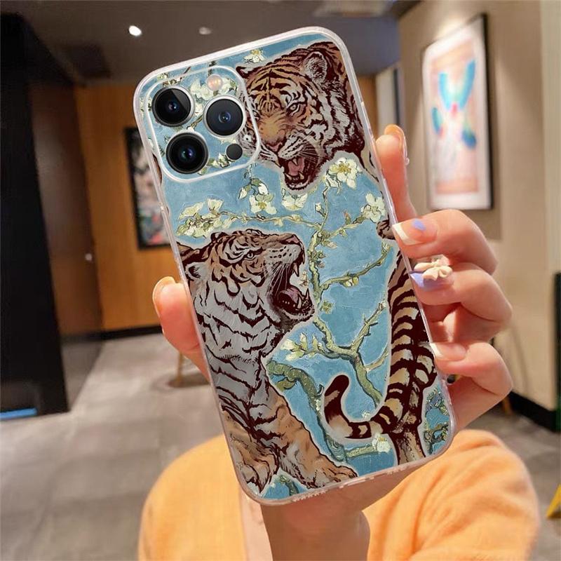 

Japanese tiger art tattoo designs Phone Case Carcasa Funda For iPhone 17 Pro Max Air 16 15 14 13 Pro Max 15 16 Pro 15Plus Case iphone 14Pro