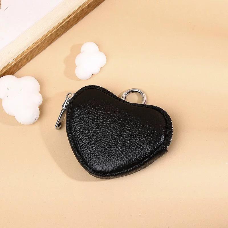 

Кожаный кошелек для монет в форме сердца для женщин - Мини-сумка для хранения наушников и монет с подвеской