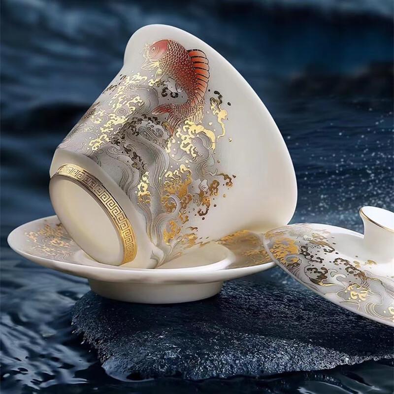 Mutton Fat Jade Style Ceramic Kung Fu Tea Set