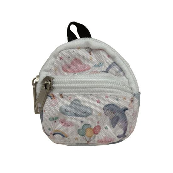 Mini Backpack Coin Purse, Scratch Resistant Zippered Compartment Keychain Bag, Waterproof Oxford Cloth Earphone Case