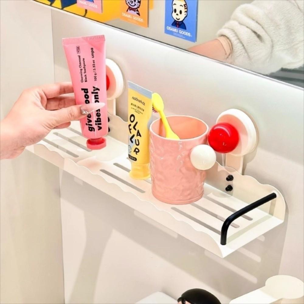 Dopamine Suction Cup Storage Shelf Punch Free Shower Shampoo Rack Bathroom Storage Rack for Home