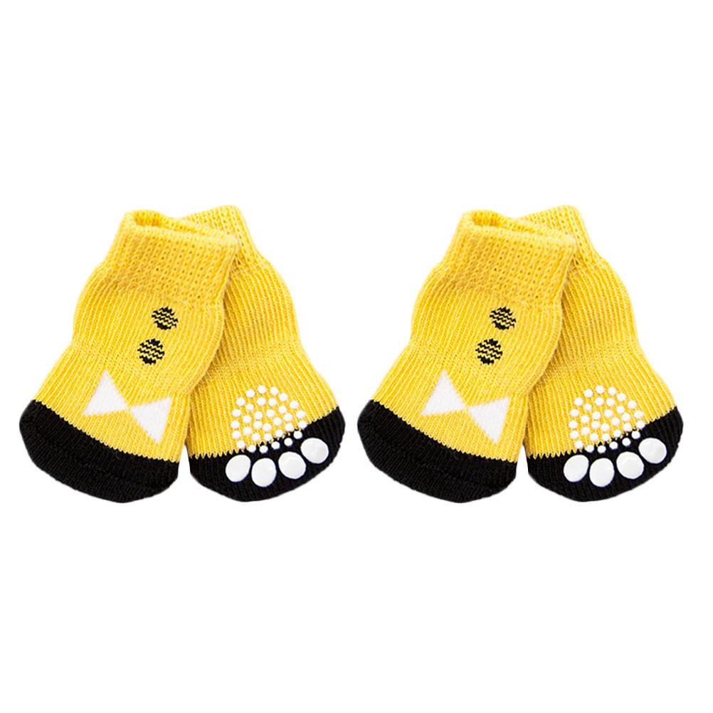 4Pcs Non-Slip Cotton Pet Socks Skin-Friendly Comfortable Dog Socks Puppy Footwear Large Stretch Protect Cold Snow Ice