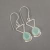 Aqua Chalcedony Handmade Gemstone Jewelry, 925 Solid Sterling Silver Earrings Unique Designer Jewelry, For Women