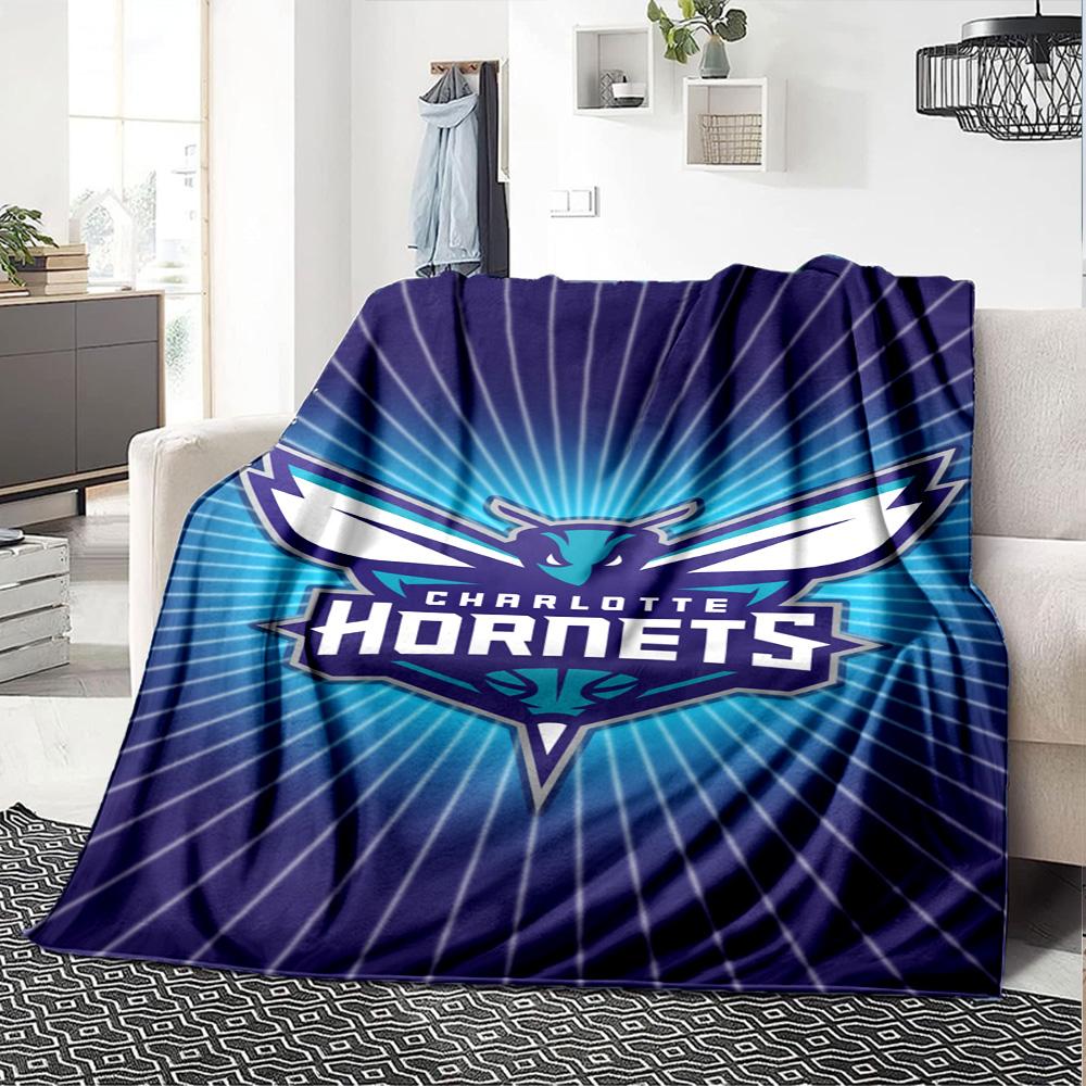 Charlotte Hornets Print Flannel Blanket High Quality Warm Comfortable Cover for All Seasons Perfect for Gifts Home Decor