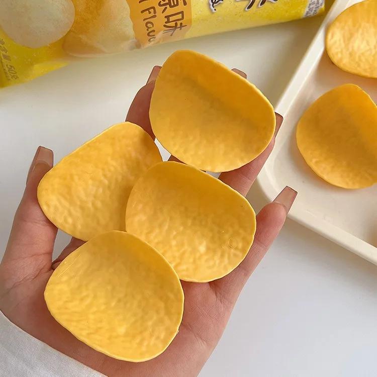 Neuheit Simulations-Kartoffelchip-Haarspange für Mädchen Lustiger Snack Kartoffelchip Pommes Frites Haarnadel Kopfschmuck Haaraccessoires