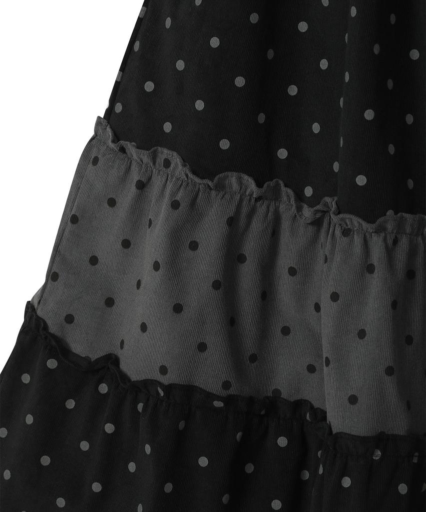 BAUF Vintage Frill Skirt [Black Dots]