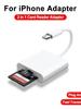 Lightning Card Reader 2in1 Adapter for iPhone iPad with TF Memory Card Slot Compatible with Mini SD Cards